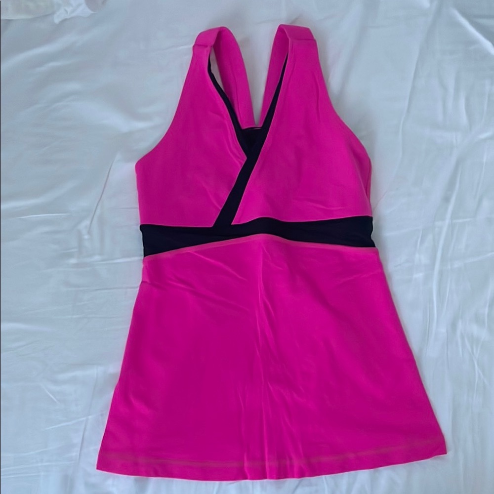 Lululemon Athletica Pink and Black Active Top